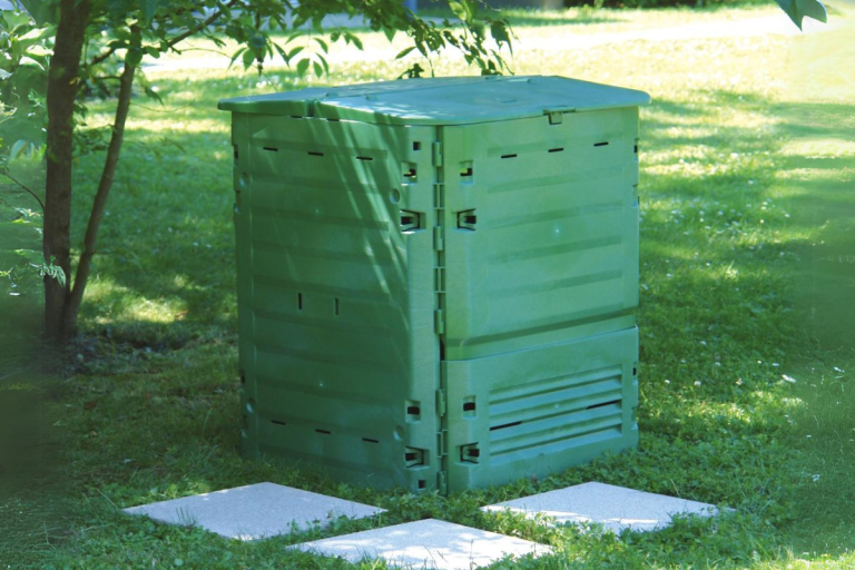 A Thermo King compost bin in garden